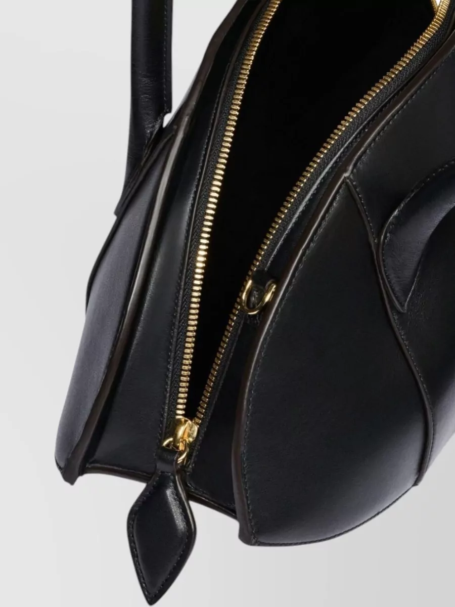 Nina Ricci Shoulder Bag Curved Shape Dual Handles