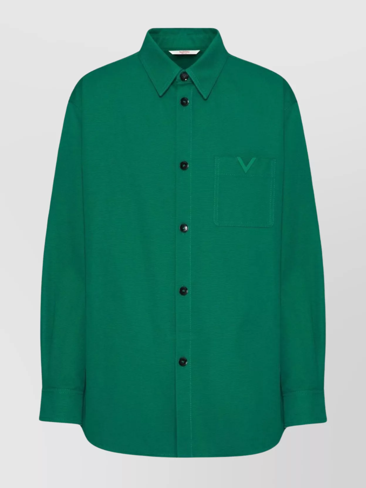 Shop Valentino Rubberised V Detail Shirt Jacket