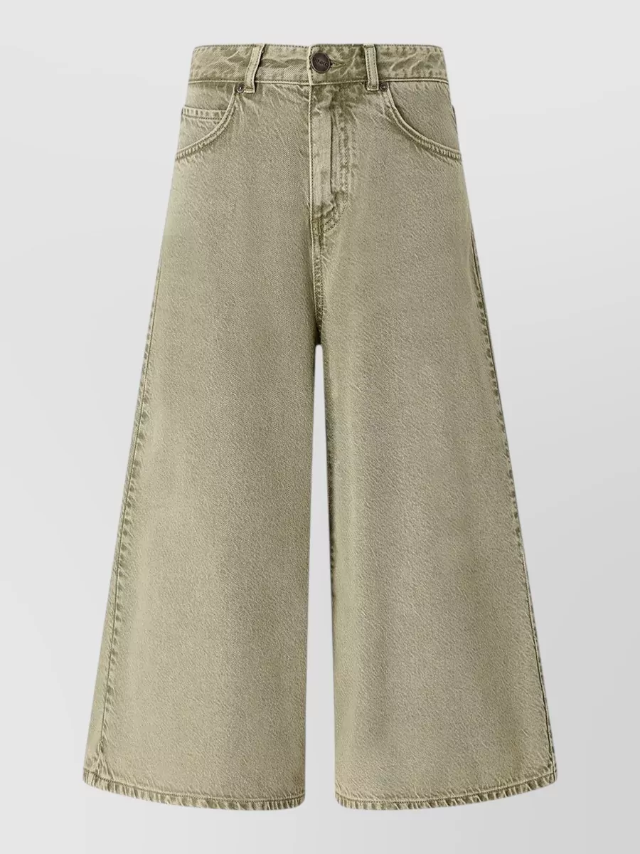 Pinko denim wide-leg bermuda shorts