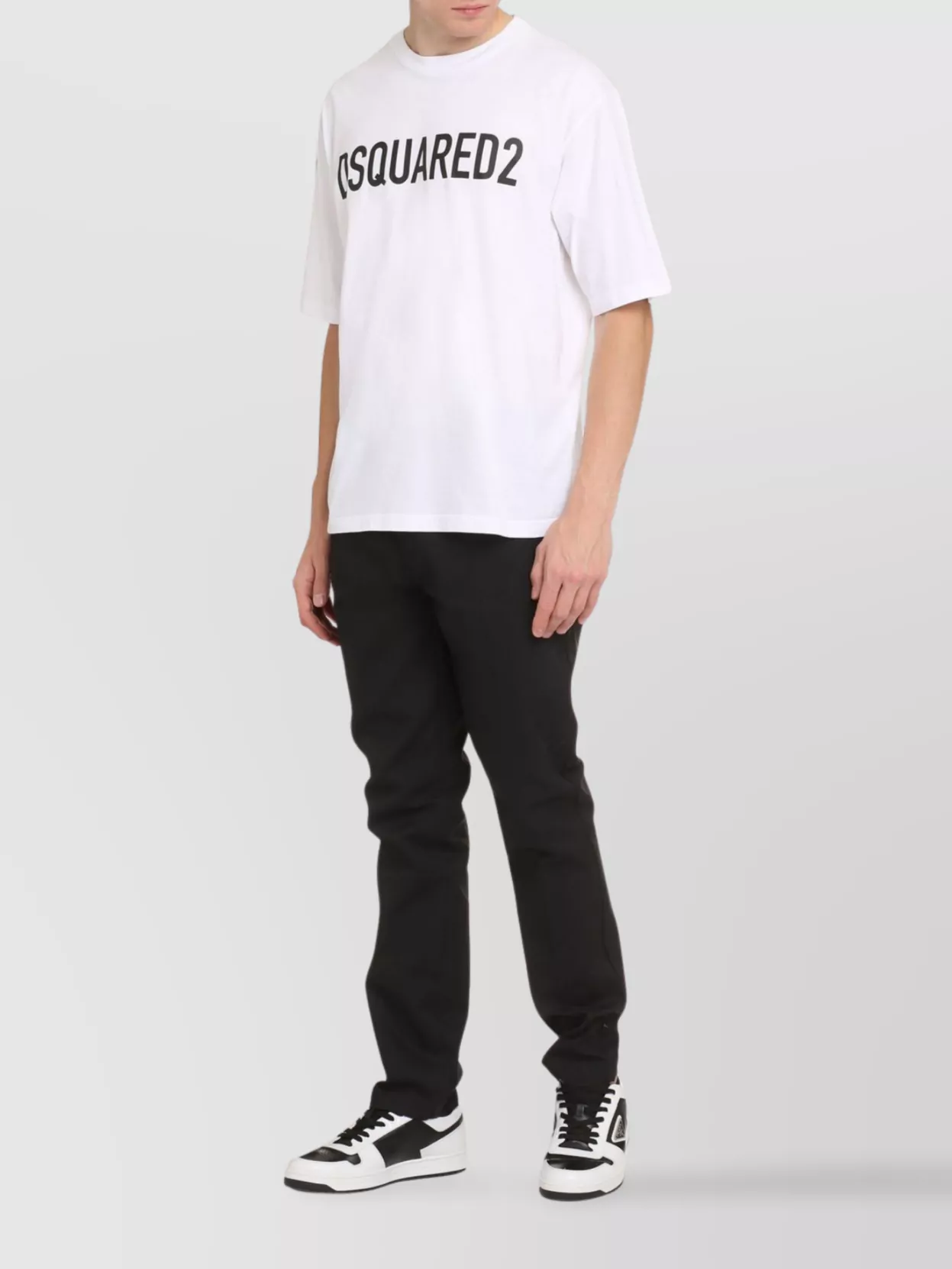 Dsquared2 Ribbed Crew-Neck Loose Fit T-Shirt