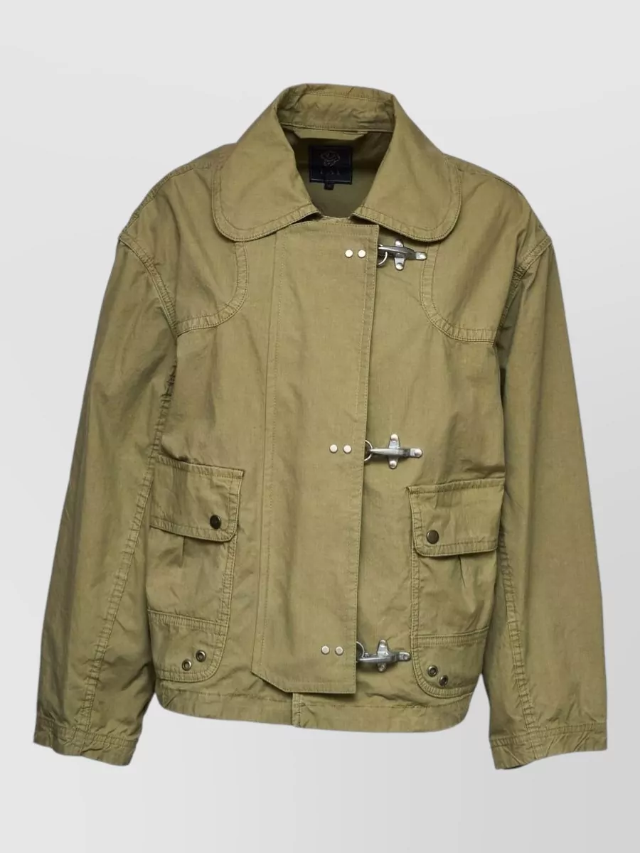 Fay cotton blend collared fitted jacket