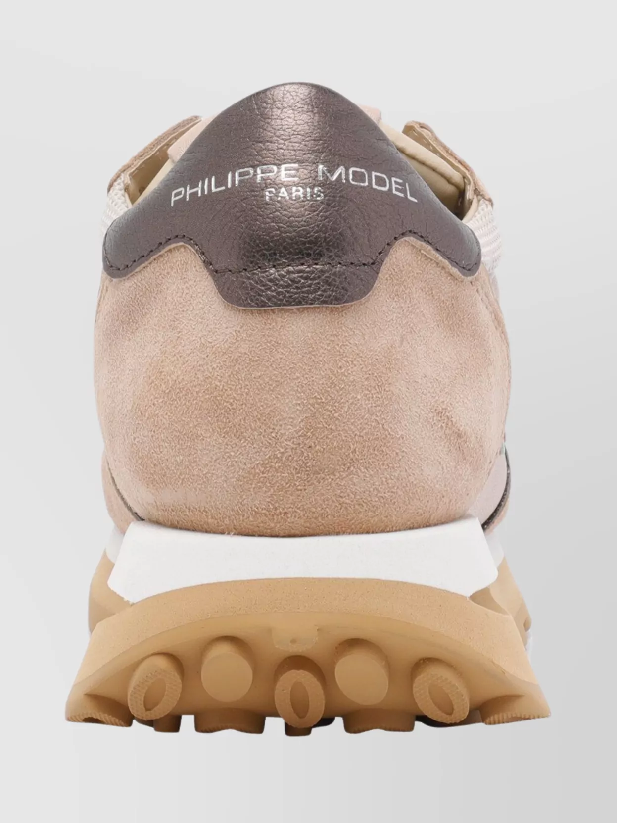 Philippe Model Suede And Fabric Low Top Sneakers In Brown