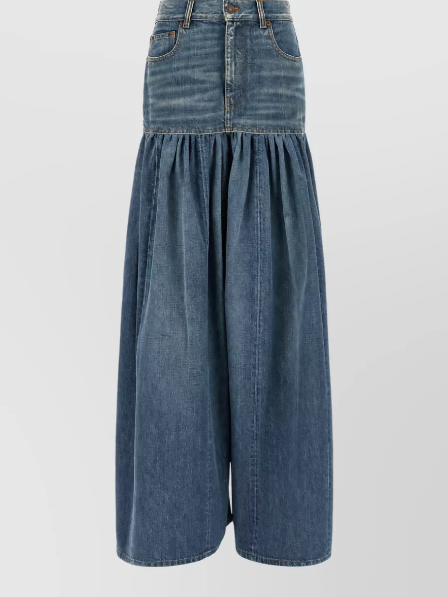 Chloé denim high-rise wide-leg maxi skirt