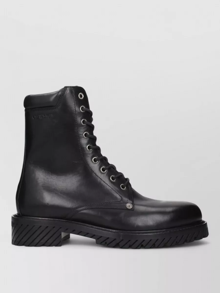 Off-White Leather Ankle Boots