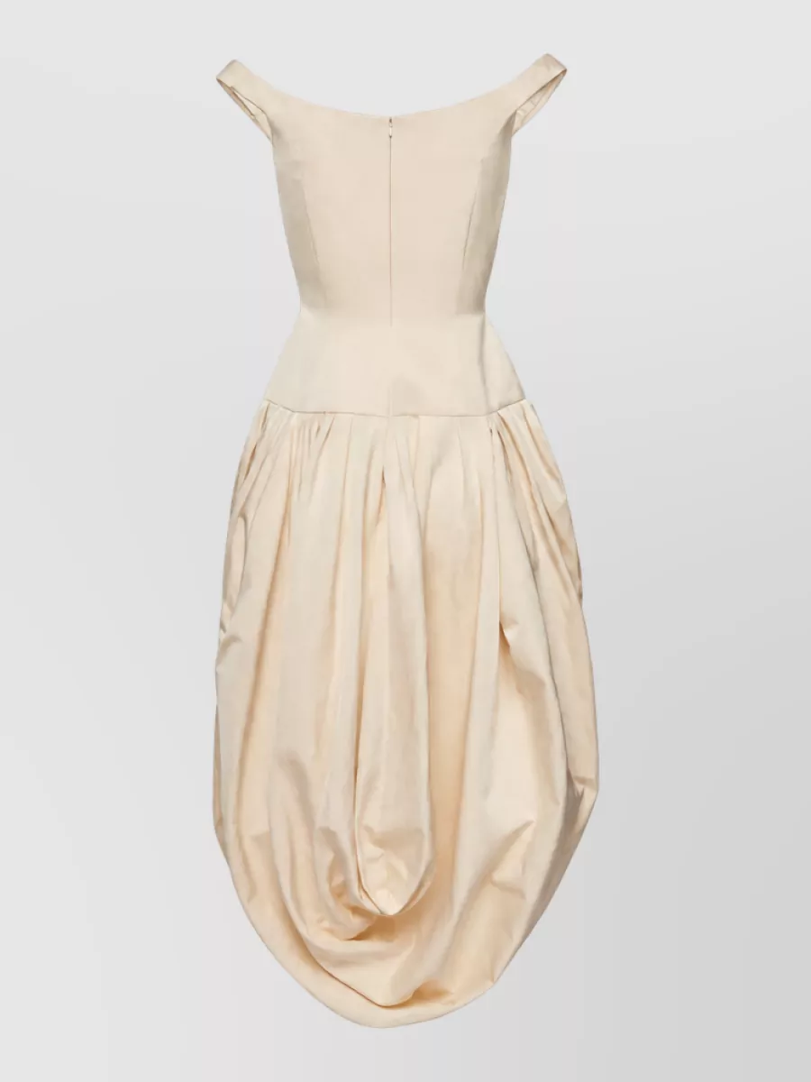 Magda Butrym Silk off-shoulder draped midi dress