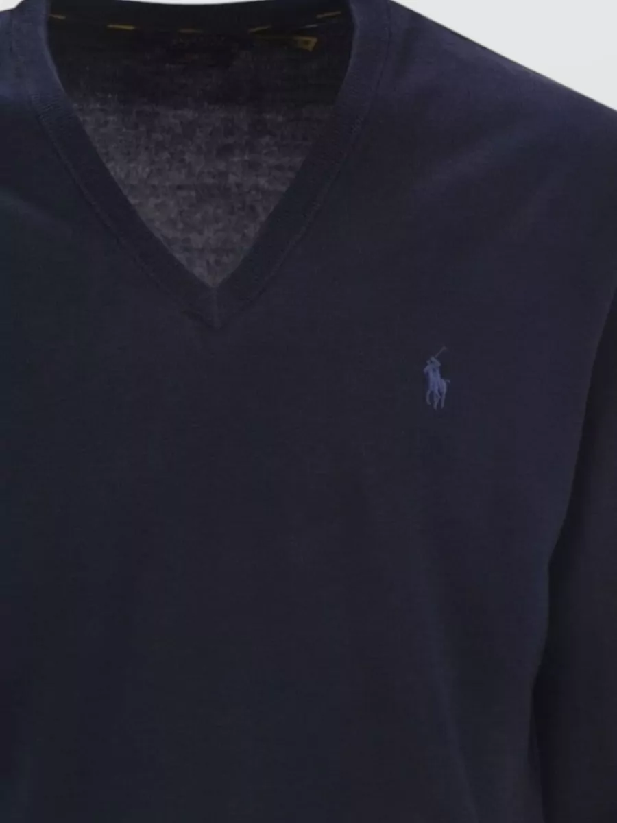 Polo Ralph Lauren Cotton Slim-Fit V-Neck Long-Sleeve Sweater