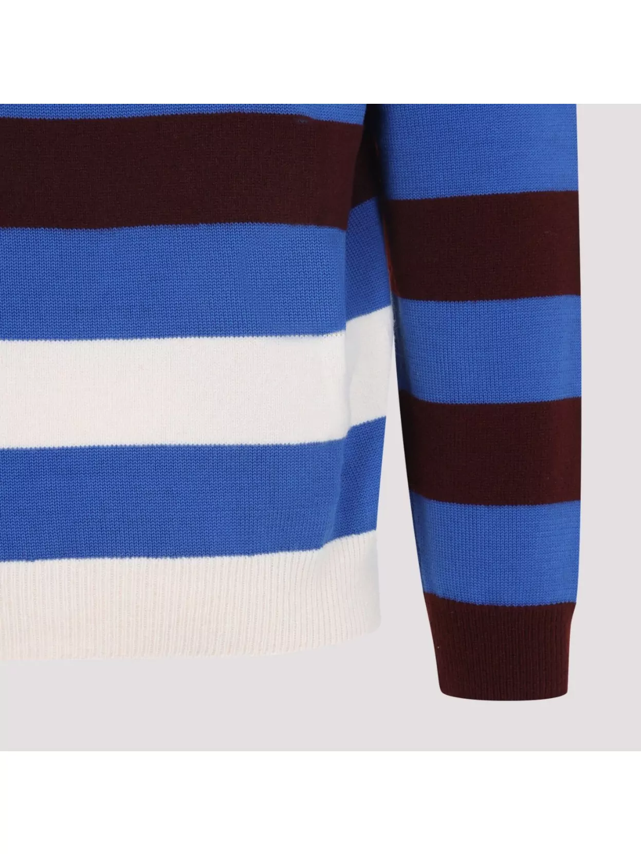Shop Paul Smith Crew Neck Striped Wool Cotton Pullover