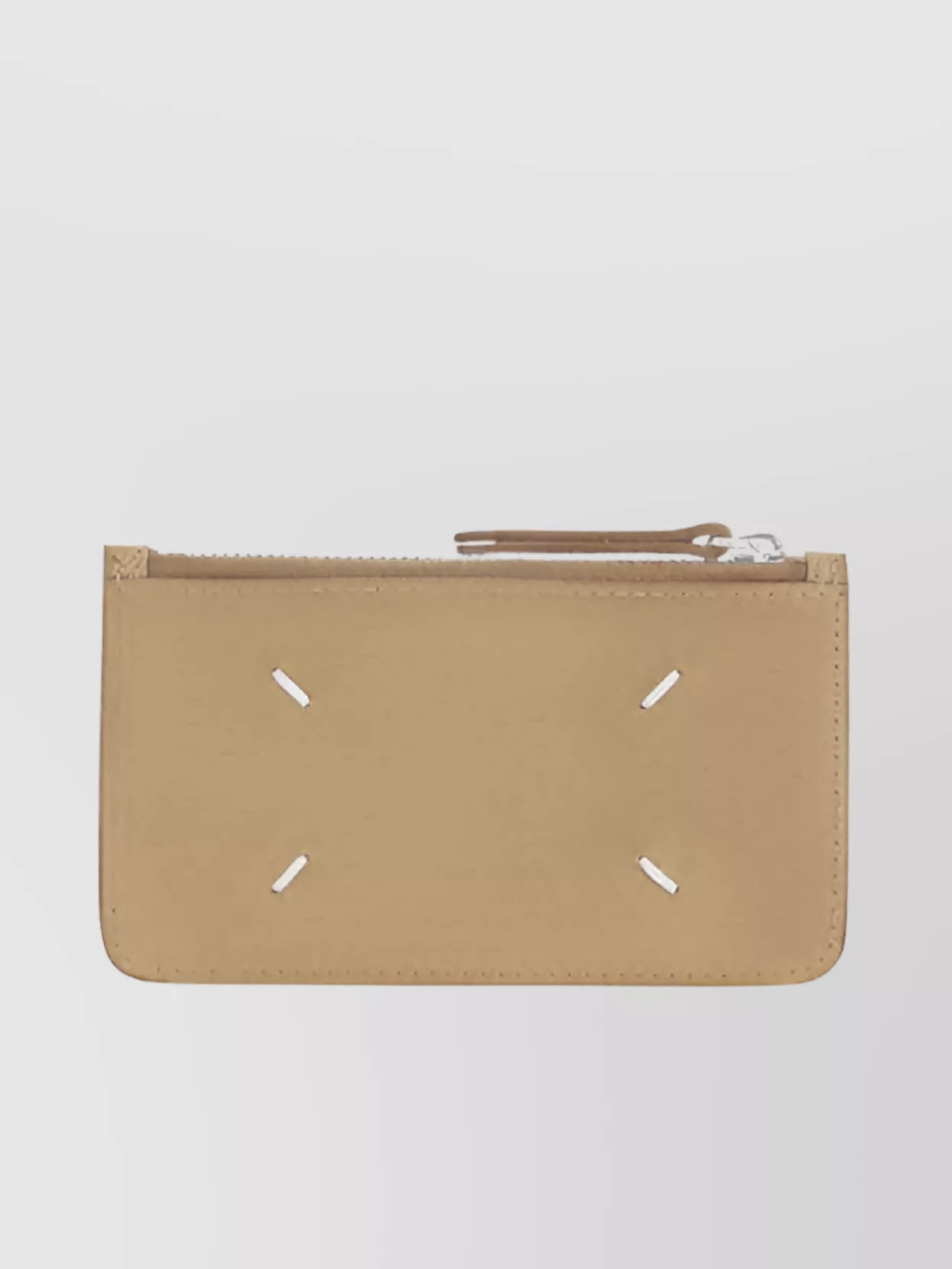 Maison Margiela Front Card Slot Leather Holder In Brown