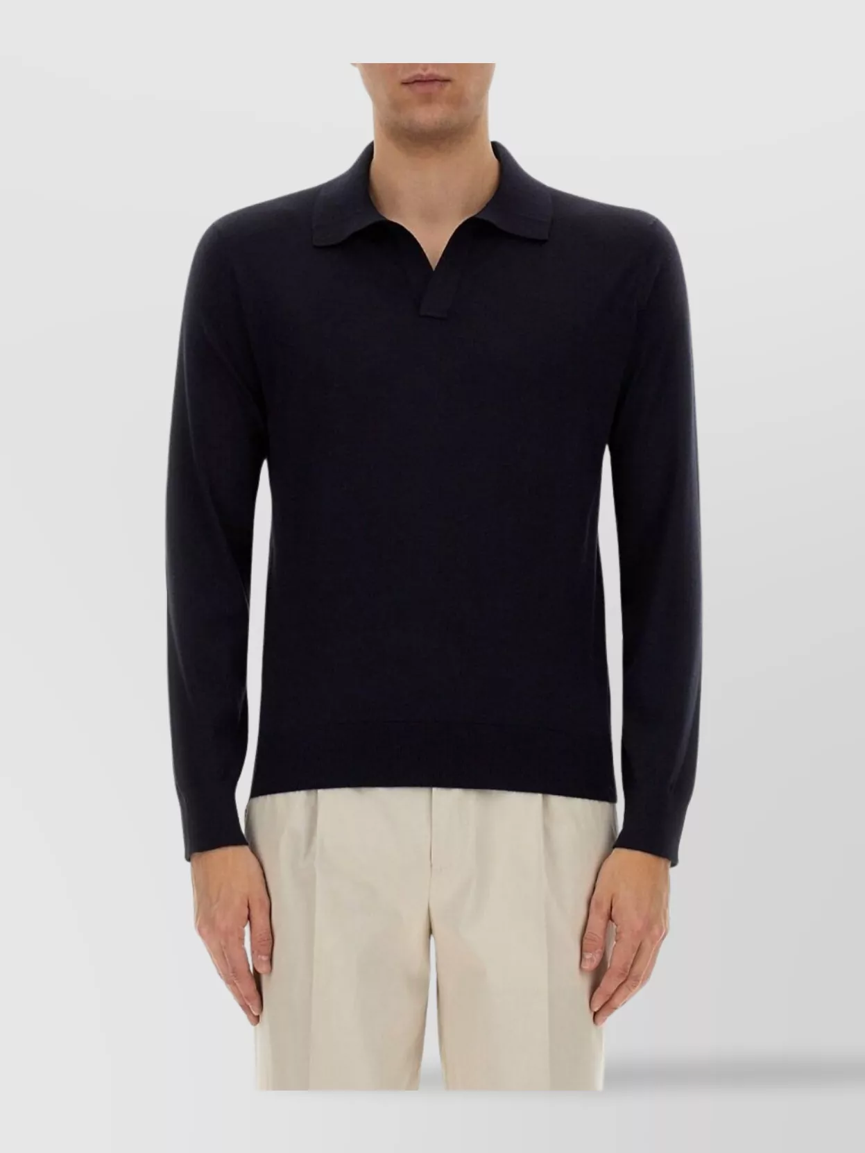 Zegna Polo Shirt In Cashmere And Silk