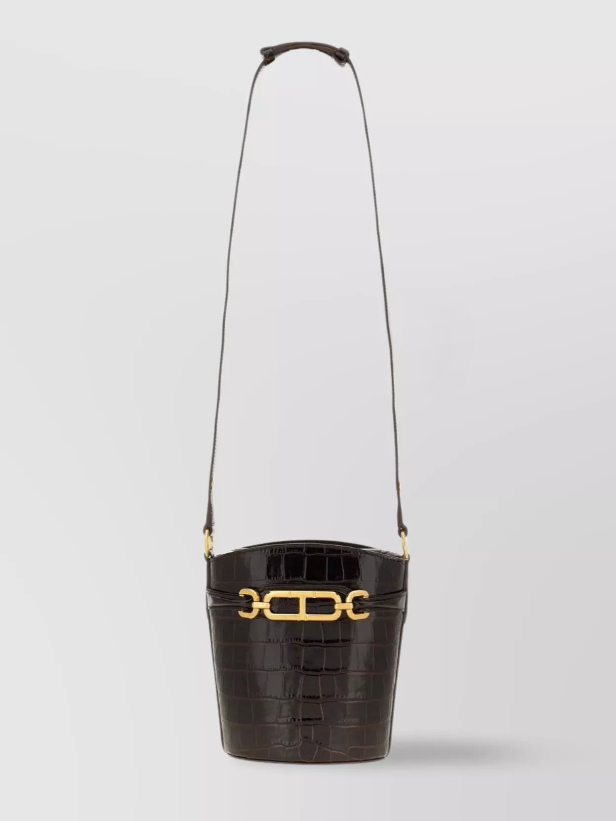 Tom Ford Small Crocodile Bucket Bag With Gold Hardware
