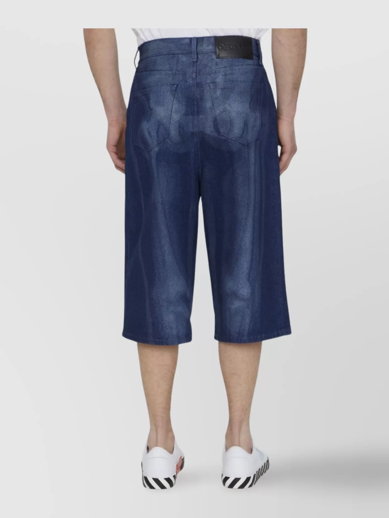 Off-white Skeleton Denim Bermuda Shorts In Blue