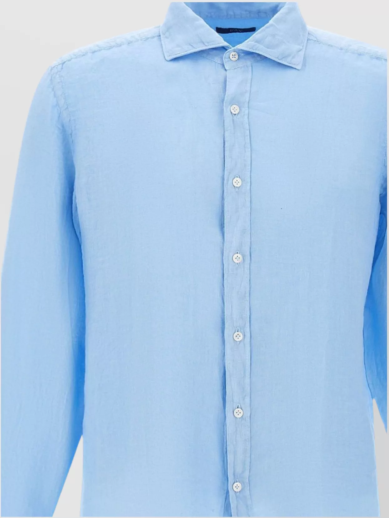 Shop Fay Linen Shirt With Curved Collar And Hem