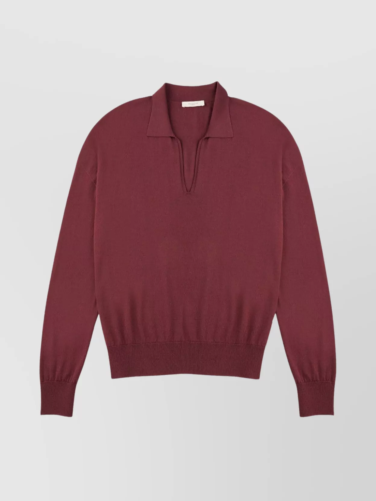 Zanone Wide Fit V Neck Polo Shirt In Flexwool Clothing In Burgundy