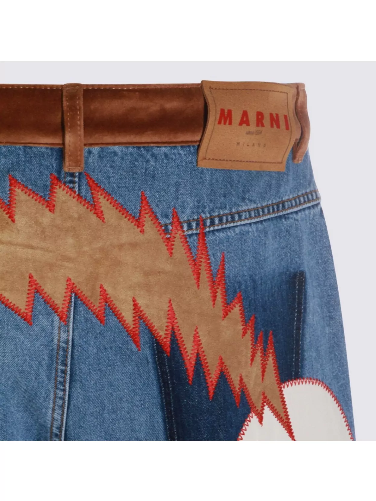 Marni Straight Trousers With Belt Loops And Pockets In Blue