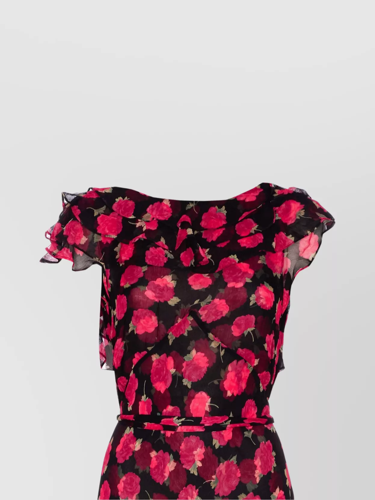 Rixo London Knee Length Vintage Rose Dress With Floral Print