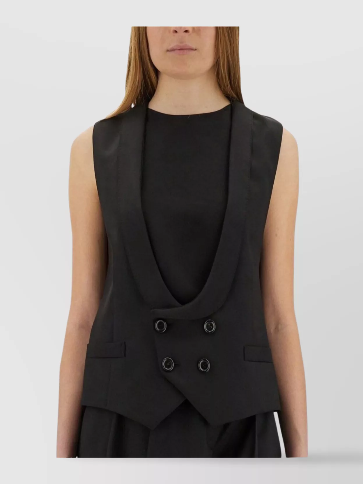 Moschino Wool Vest Satin Lapels