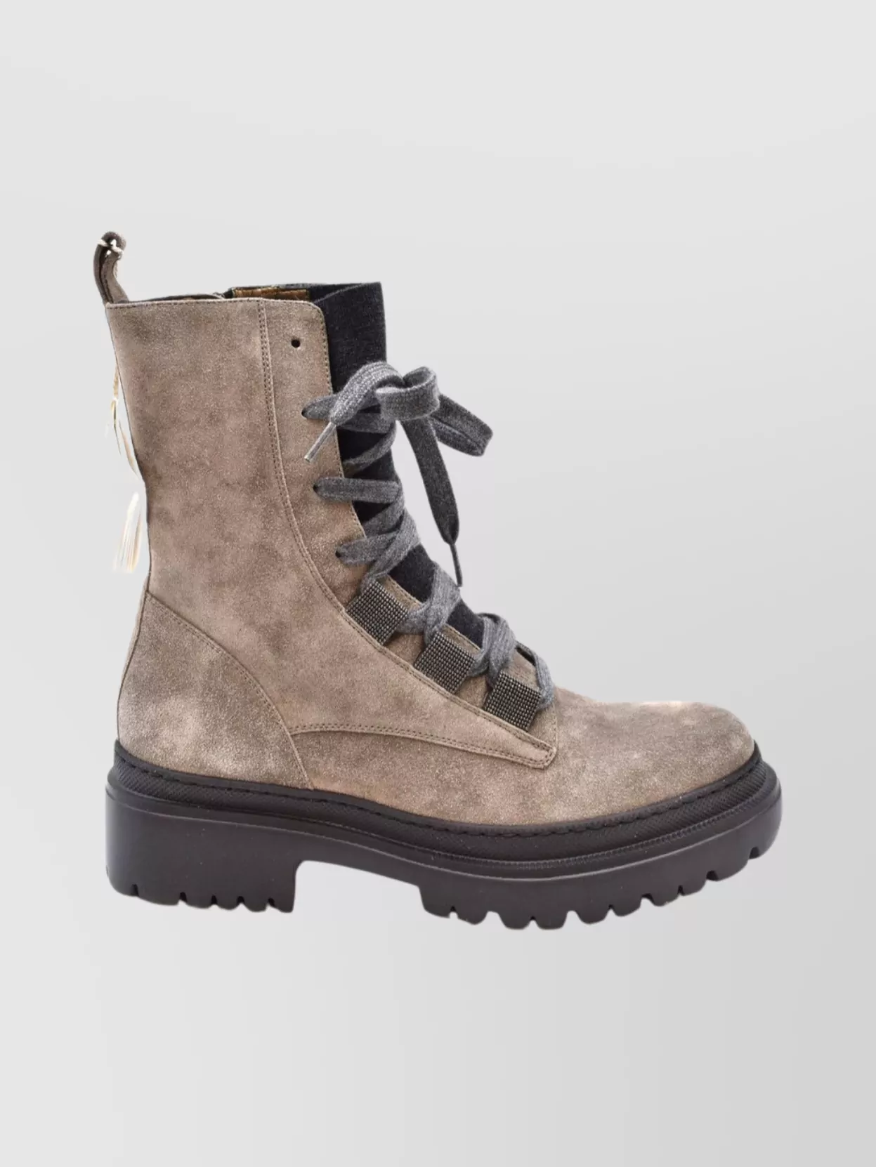 Brunello Cucinelli Ankle Boot With Chunky Sole And Pull Tab In Purple