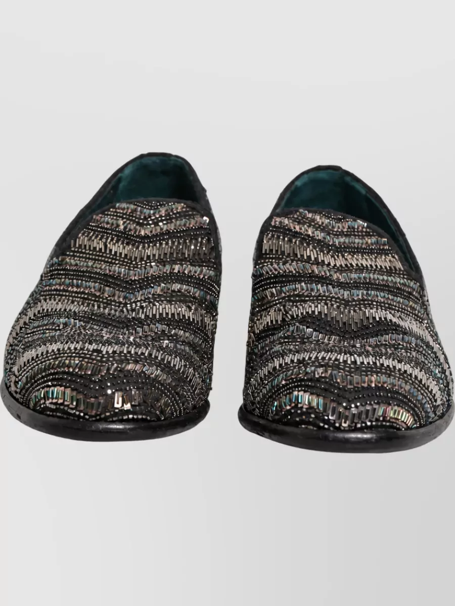 Dolce&Gabbana Leather Embellished Slippers