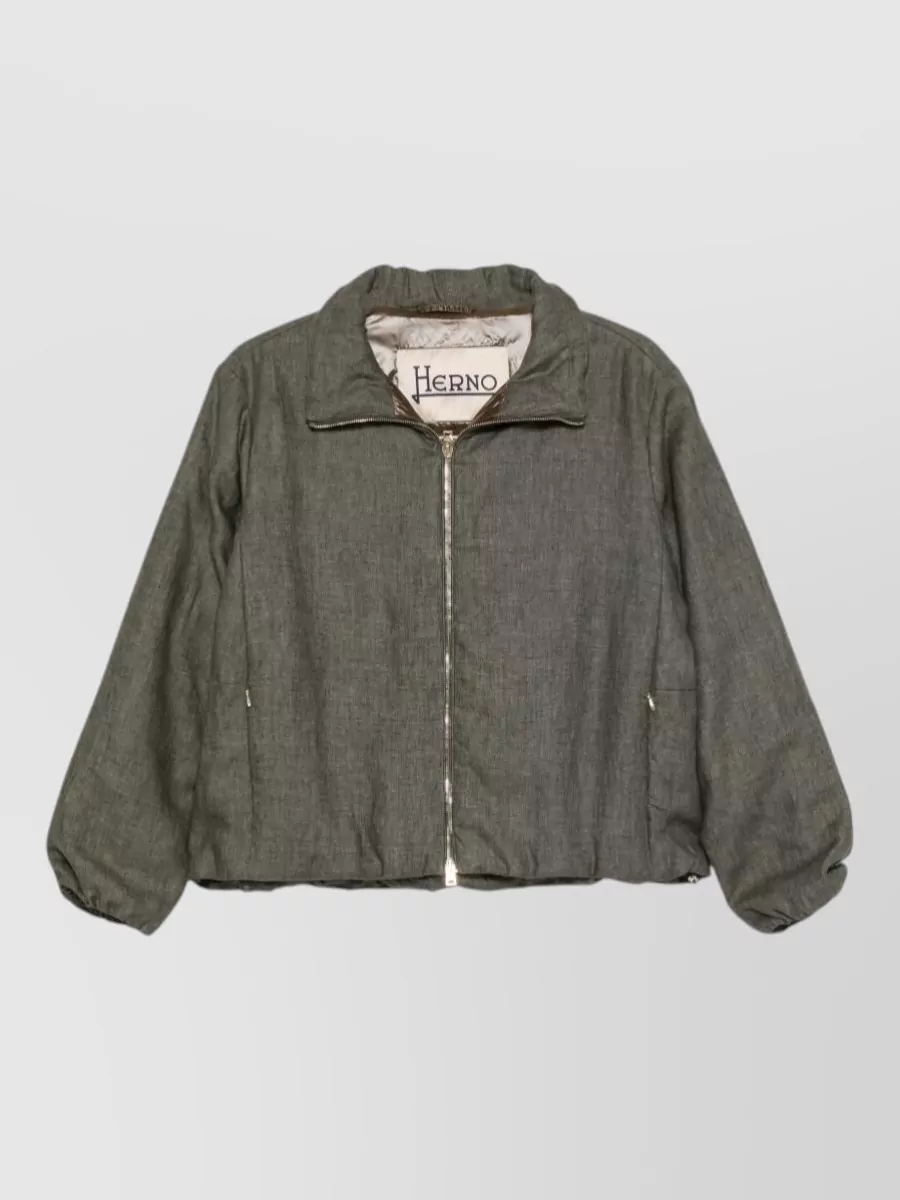 Herno nylon short bomber jacket