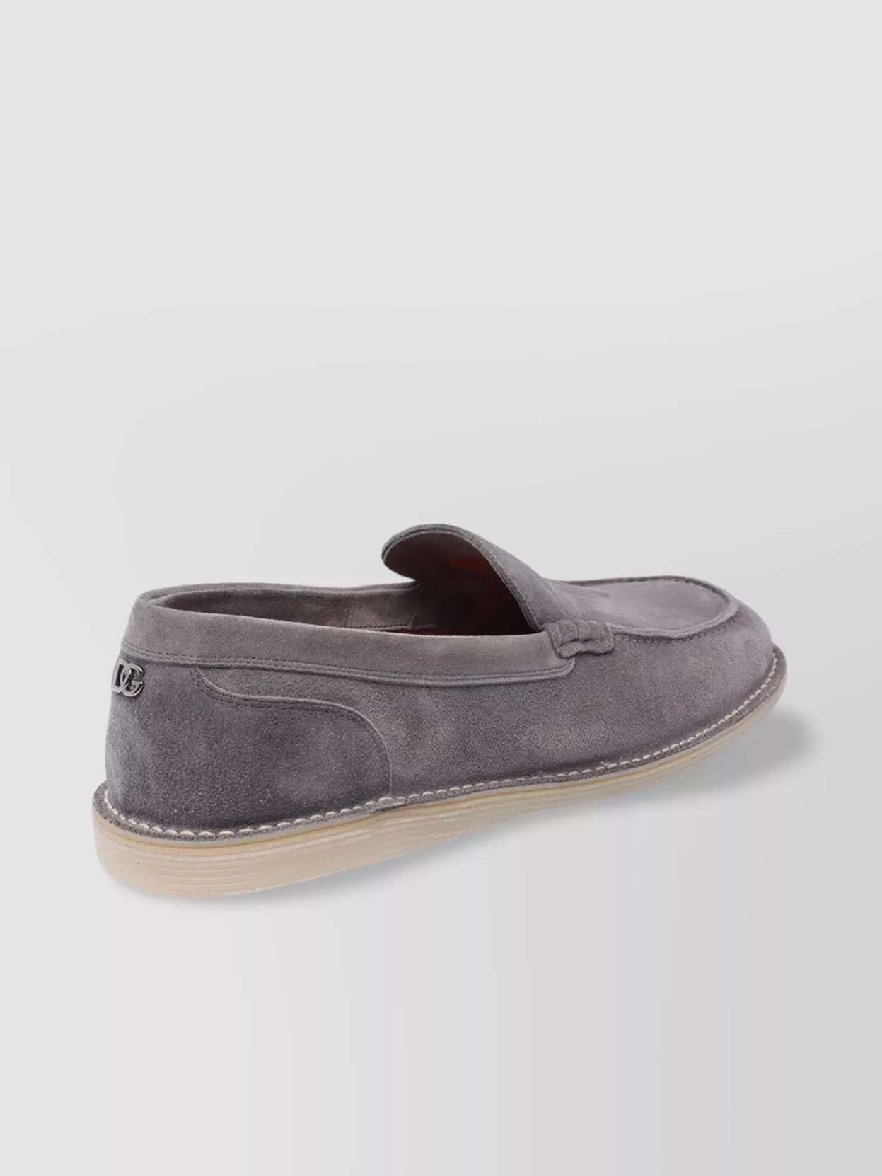 Dolce&Gabbana Round Toe Suede Loafers With Leather Upper