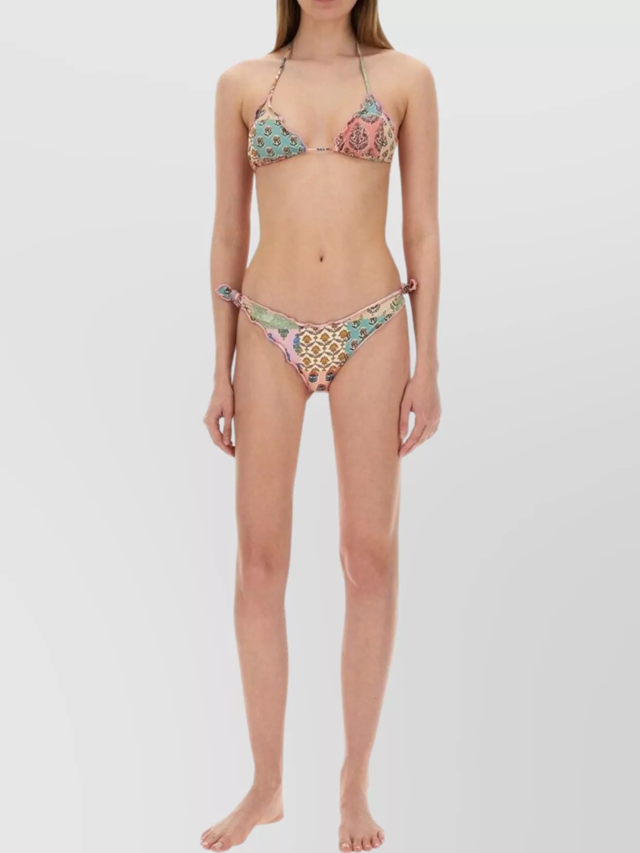 Mc2 Saint Barth Adjustable Straps Ruffle Trim Triangle