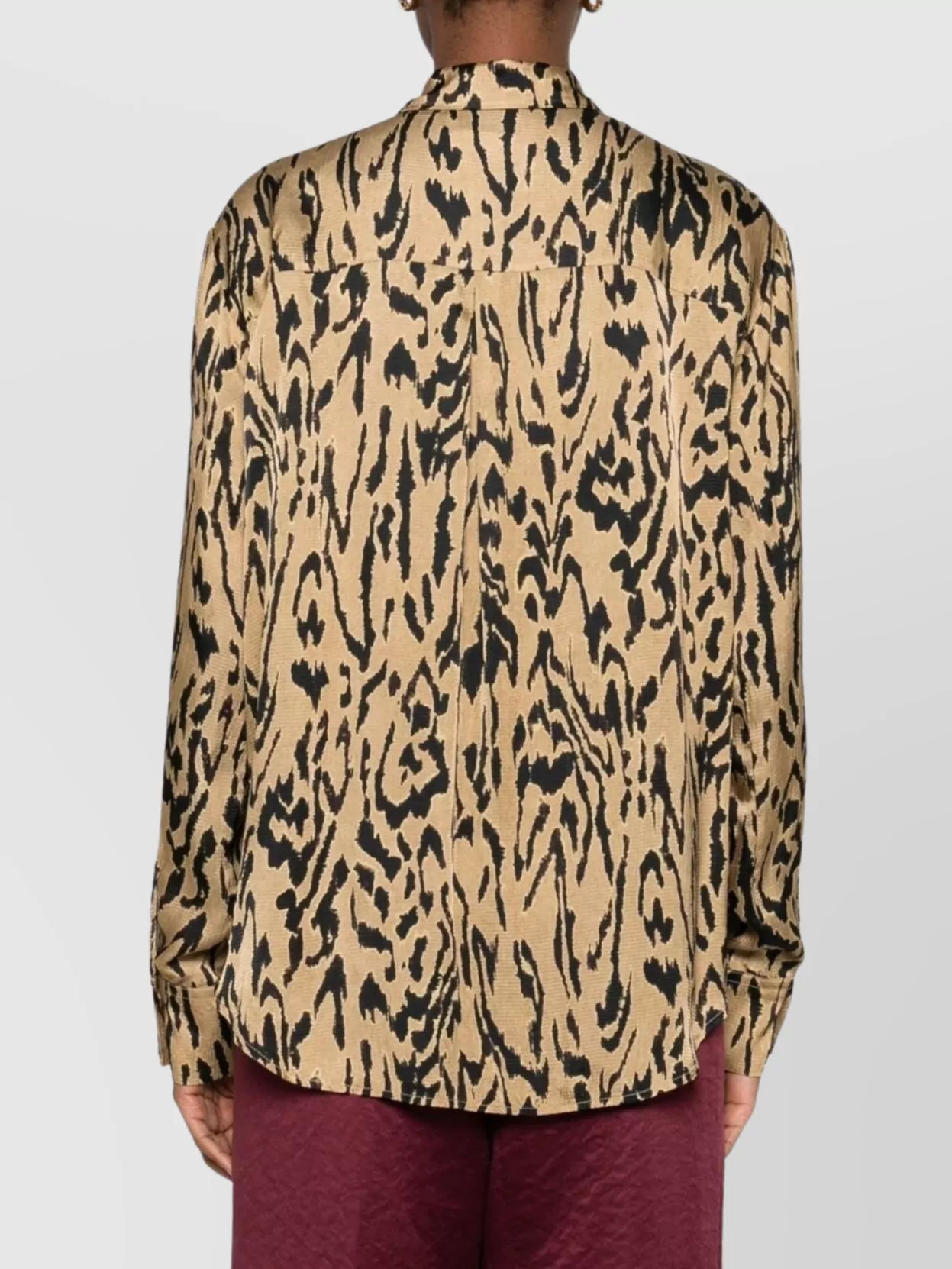 Forte Forte Long Sleeve Animal Print Button Down Top