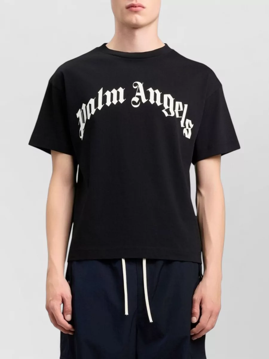 Palm Angels Logo Print Cotton Regular Fit T-Shirt