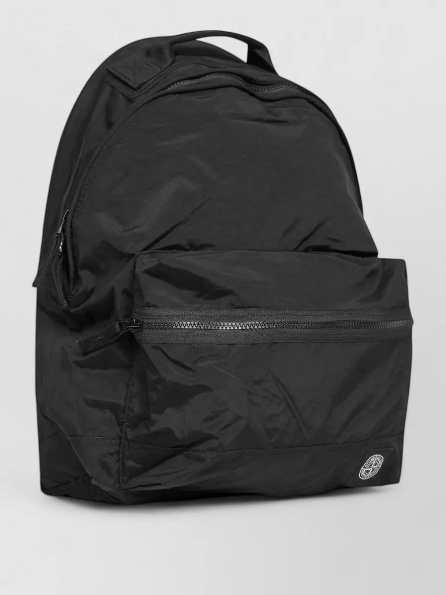 Stone Island Backpack Logo Detail Adjustable Straps Handle