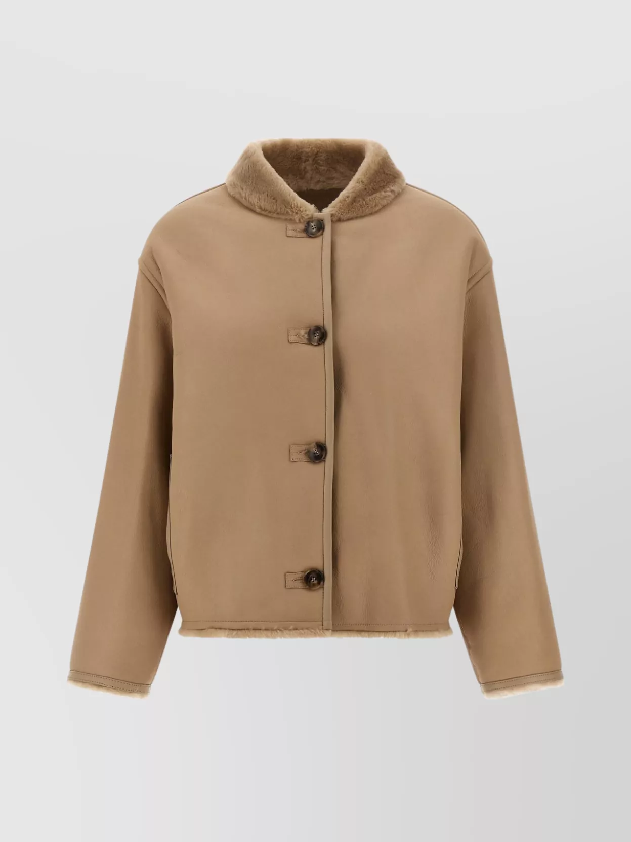 Yves Salomon Reversible Long Sleeve Jacket Side Pockets