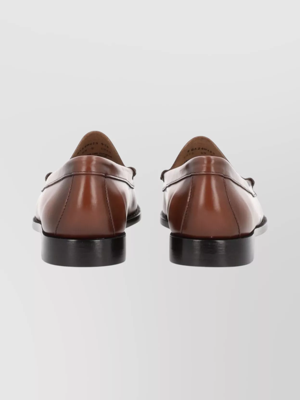 G.h. Bass Round Toe Leather Loafers With Stitched Design