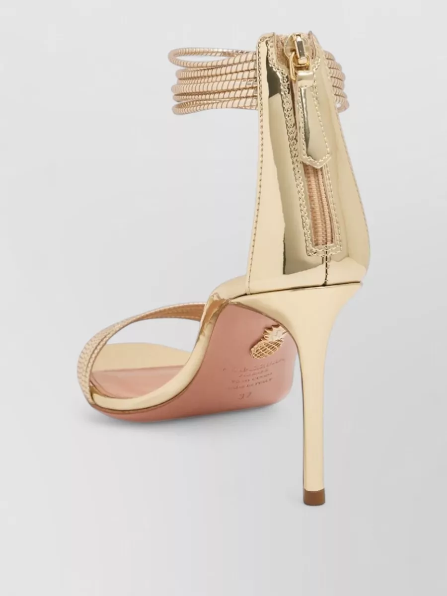 Aquazzura Synthetic Leather Ankle-Strap Sandals