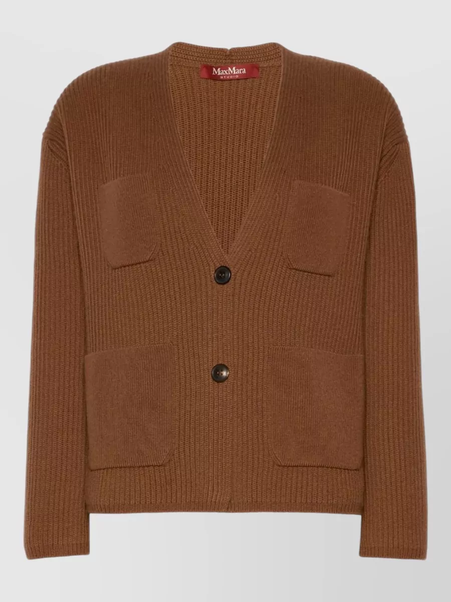 S Max Mara cashmere wool v-neck cardigan