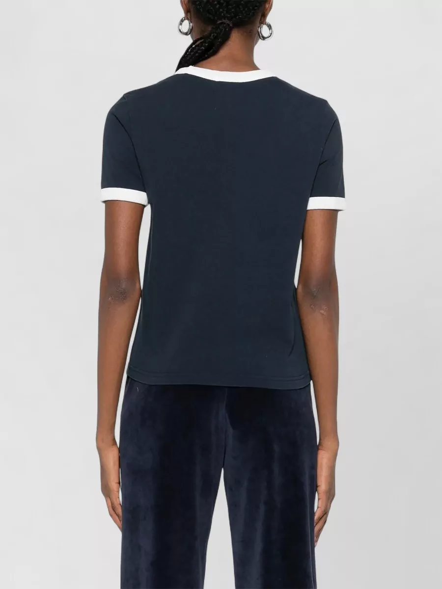A.p.c. Ribbed Contrast Trim Crew Neck T Shirt