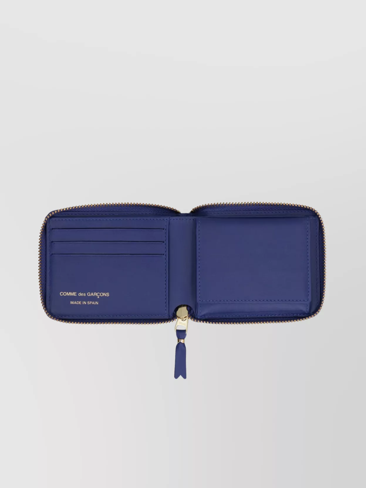 Comme Des Garçons Leather Wallet Polka-dot Gold-tone Hardware