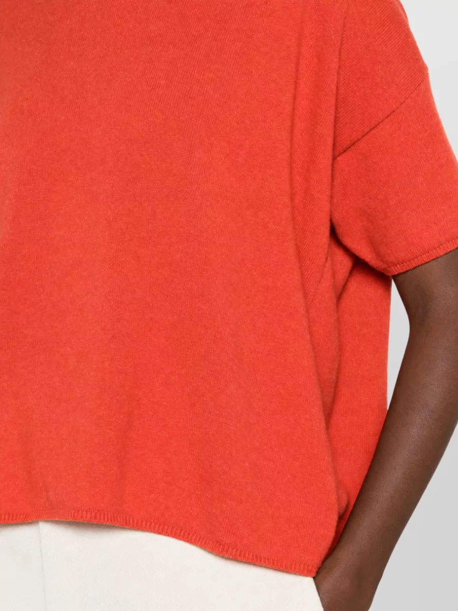 Ct Plage Cashmere Fine-Knit Crew-Neck Short-Sleeve Top