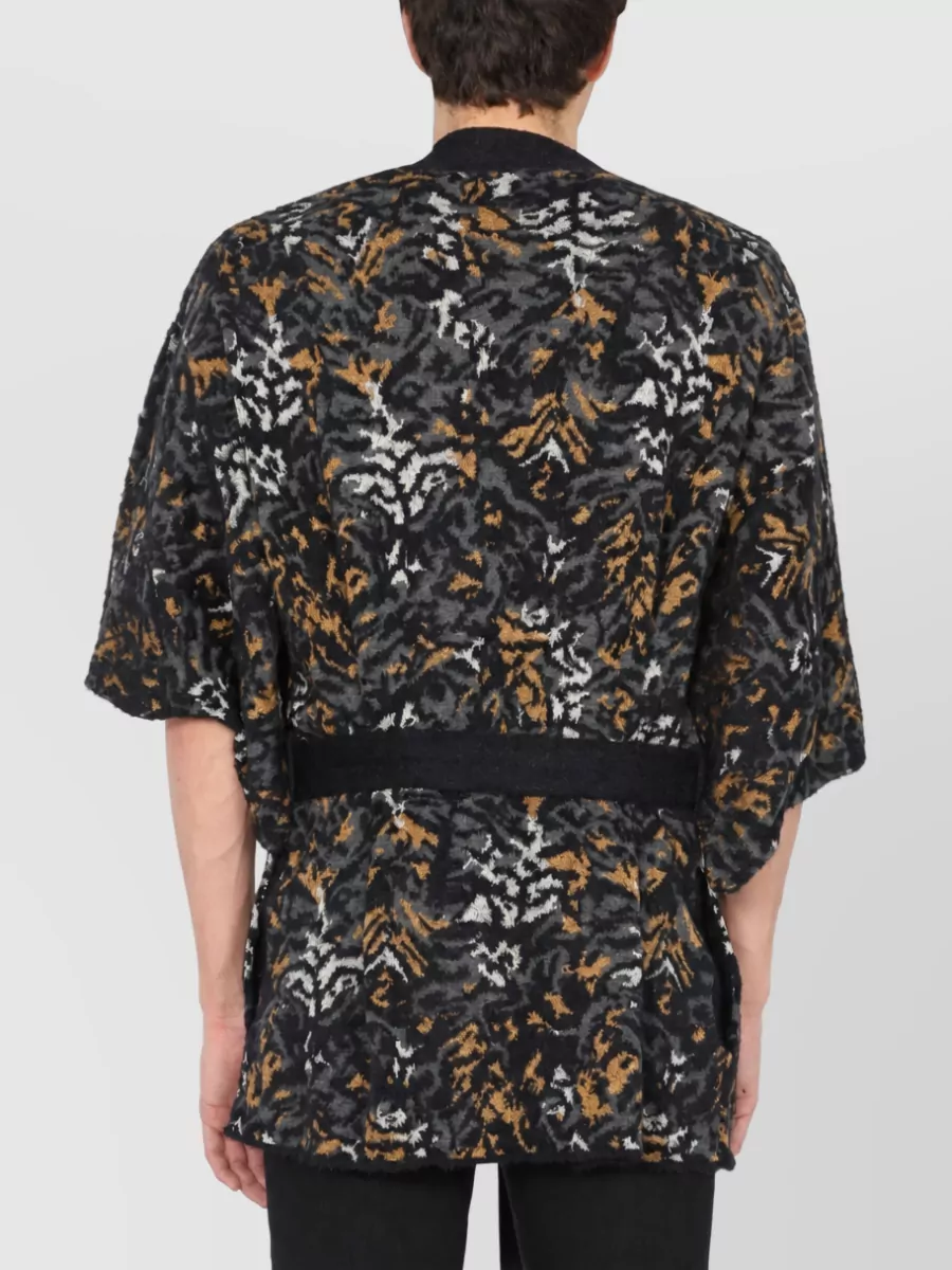 Saint Laurent Jacquard Knit Kimono Jacket