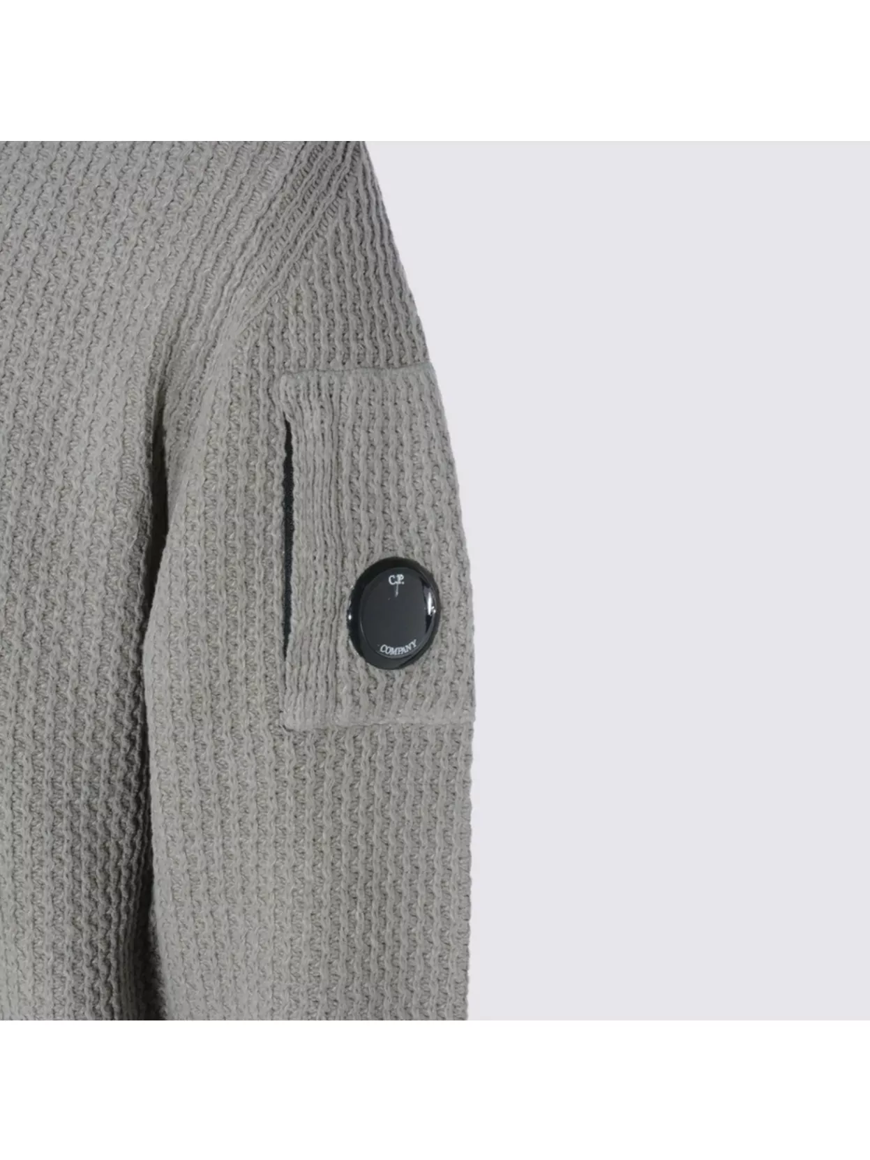 C.p. Company Hooded Long Sleeve Knitwear With Arm Pocket In Brown
