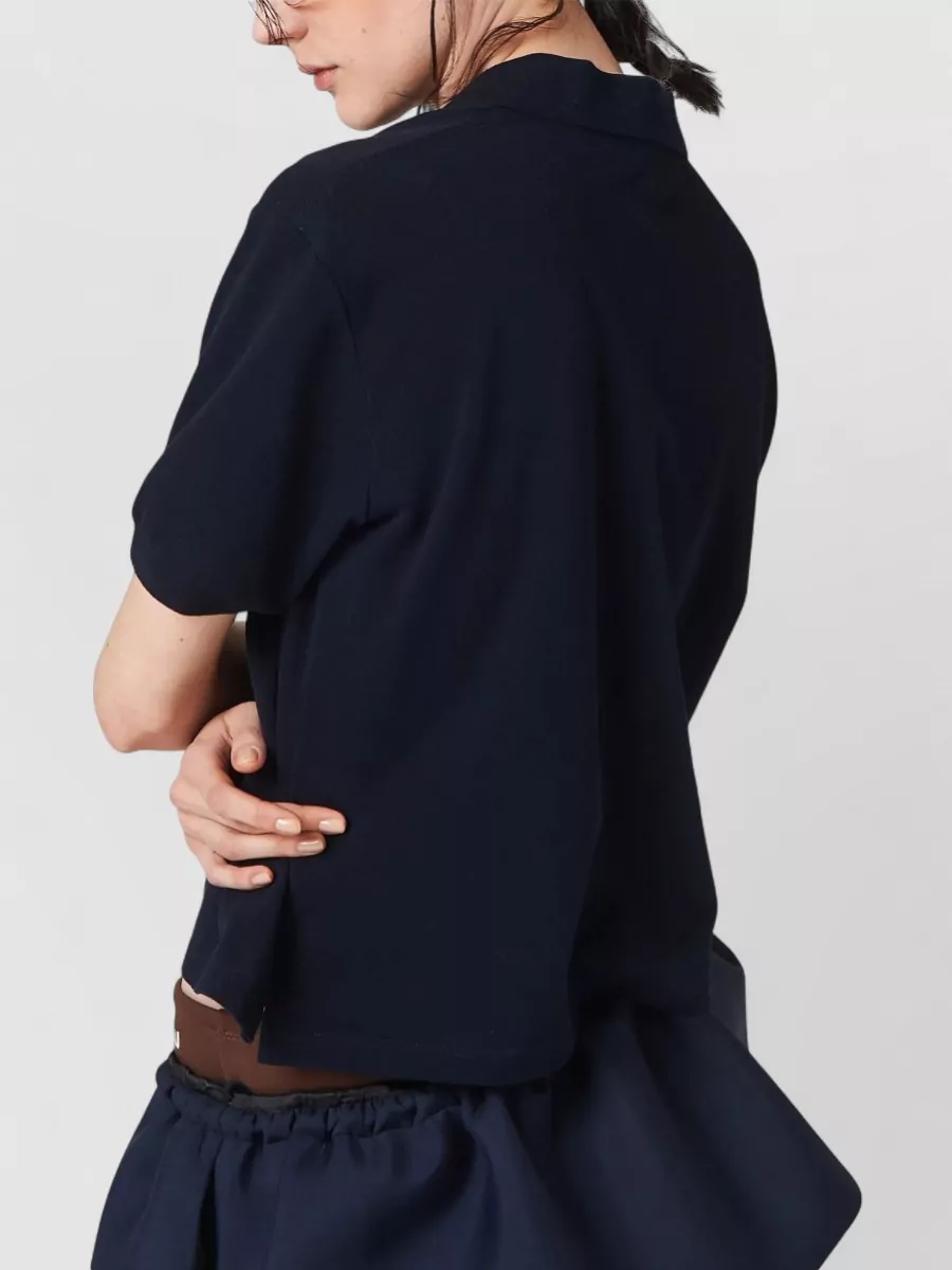 Miu Miu Short Sleeve Fitted Polo Collar Top