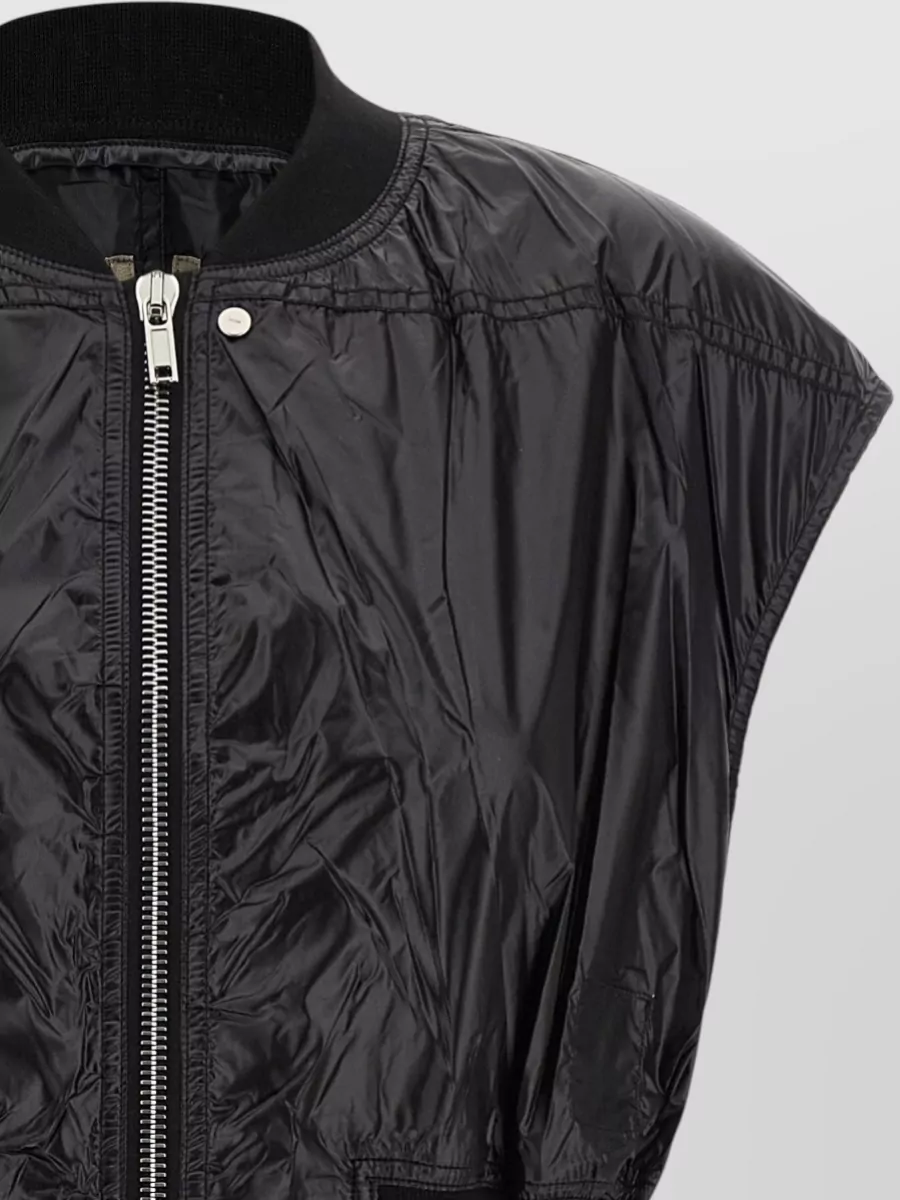 Rick Owens Drkshdw Nylon Sleeveless Cropped Bomber Jacket