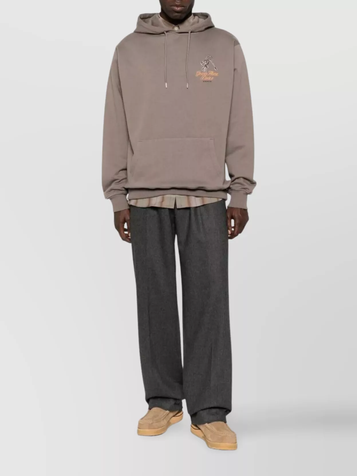 Drôle De Monsieur Flannel Elasticated Straight Leg Trousers In Green
