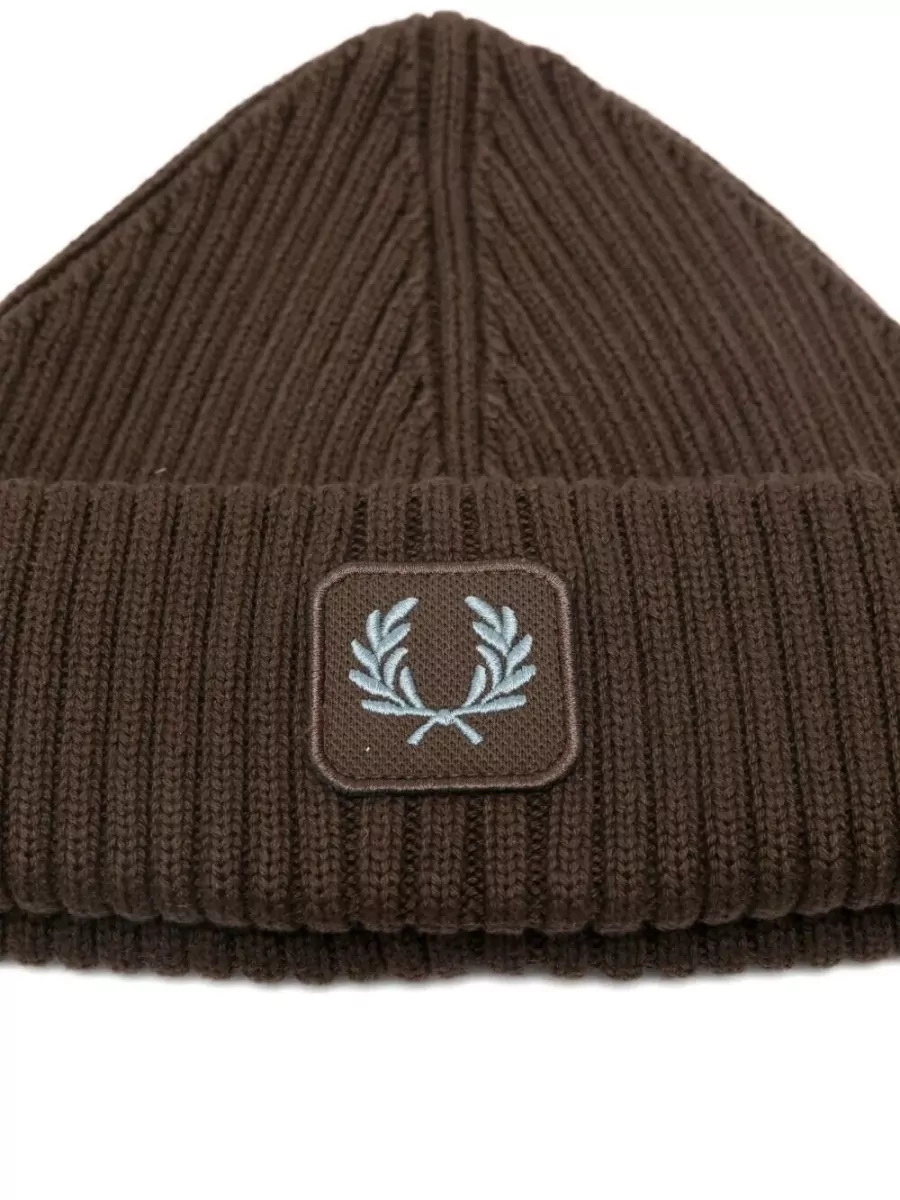 Fred Perry Cotton Beanie Ribbed Texture Turn Up Brim