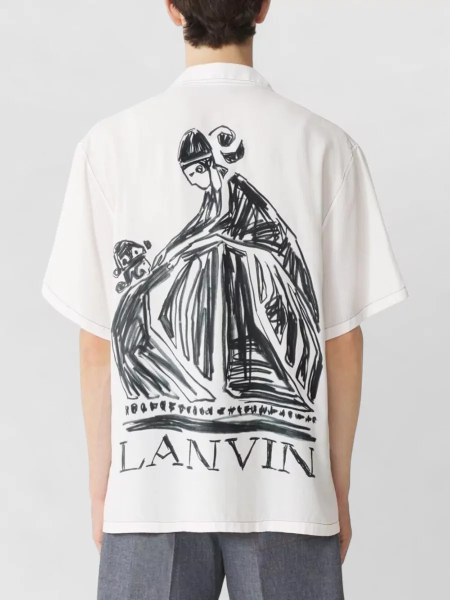 Lanvin Short Sleeve Shirt Graphic Pocket Back Print