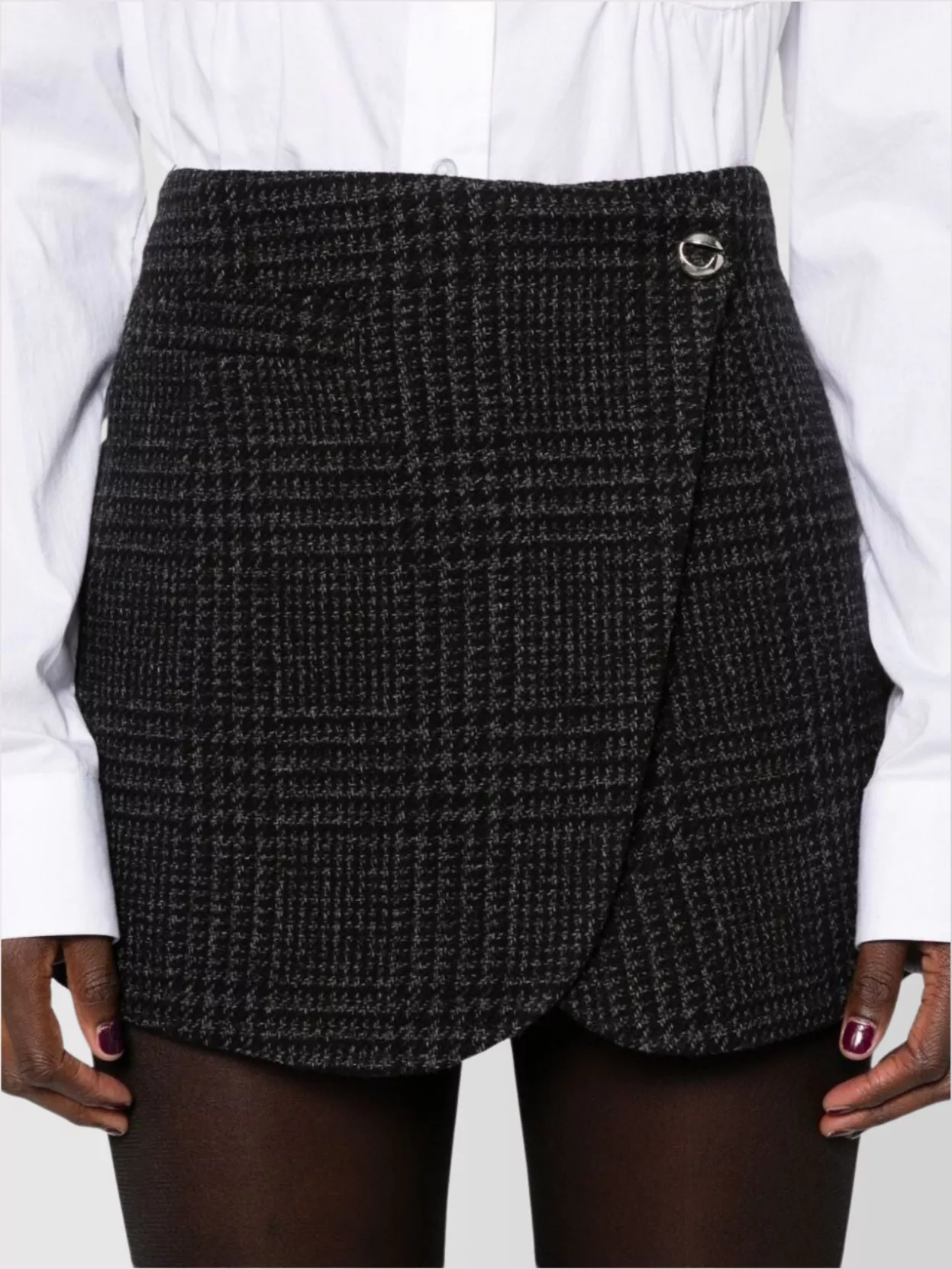 Coperni Wool Blend Check Wrap Skirt
