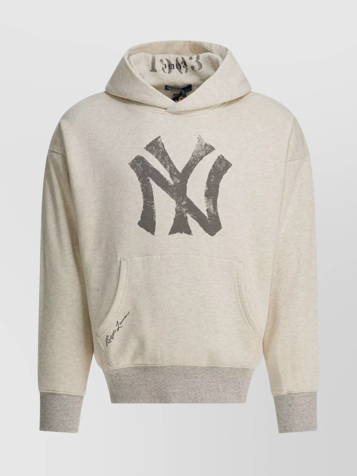 Polo Ralph Lauren Hooded Sweatshirt With Front Pocket And Print In Neutral