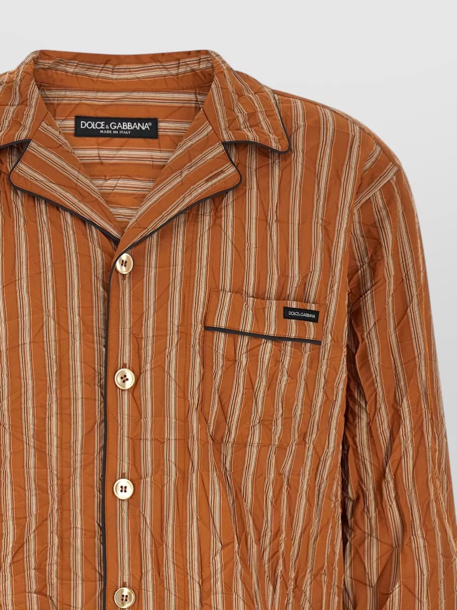 Dolce&Gabbana Silk Blend Striped Long-Sleeve Shirt