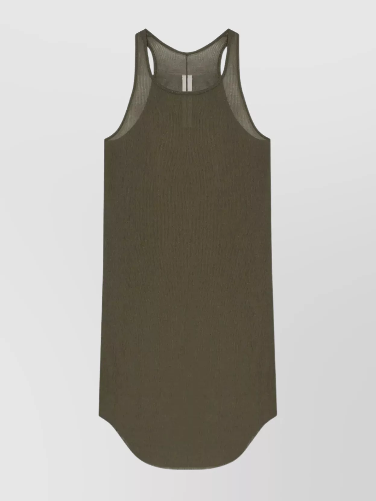 Rick Owens Ribbed Racerback Tank Top In Gray