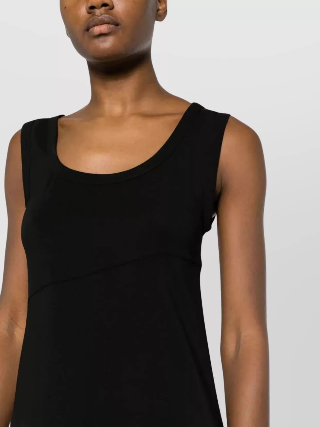Jil Sander Sleeveless Scoop Neck Midi Flared Dress