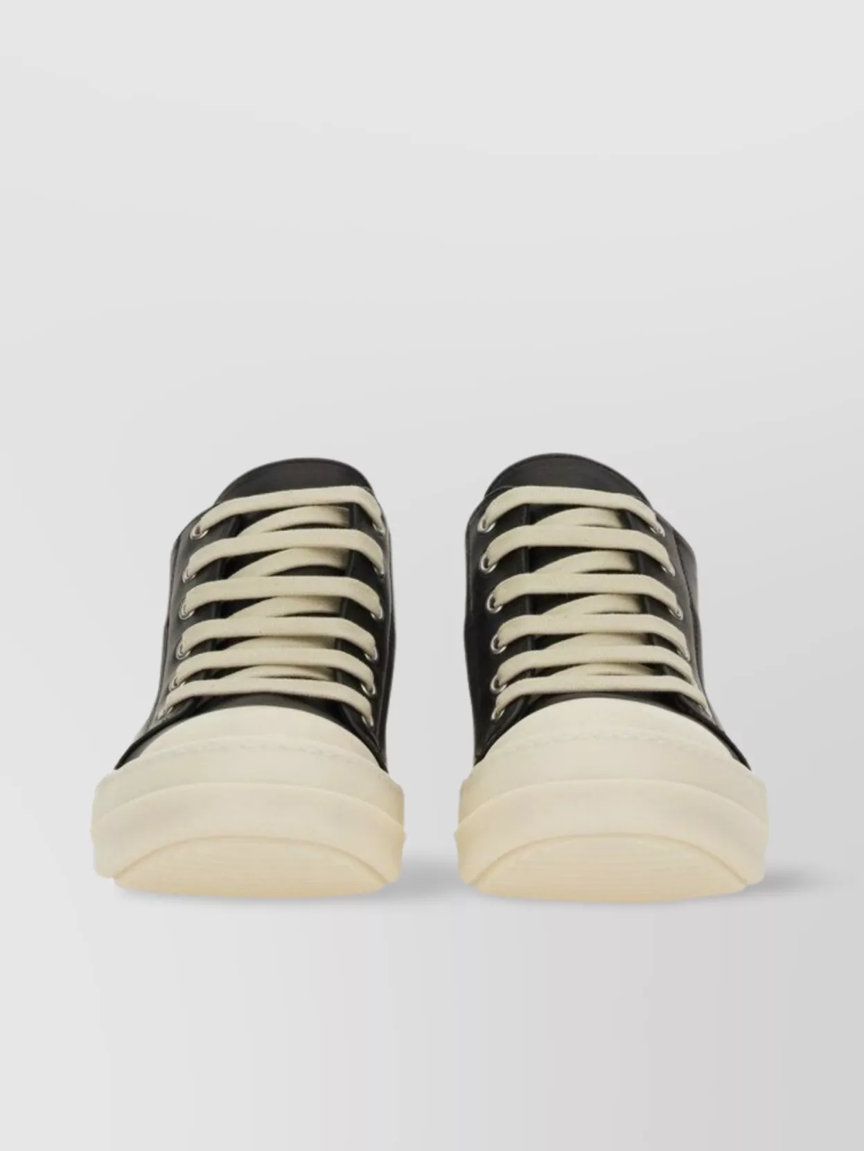 Rick Owens Low-Top Leather Sneaker Contrast Sole
