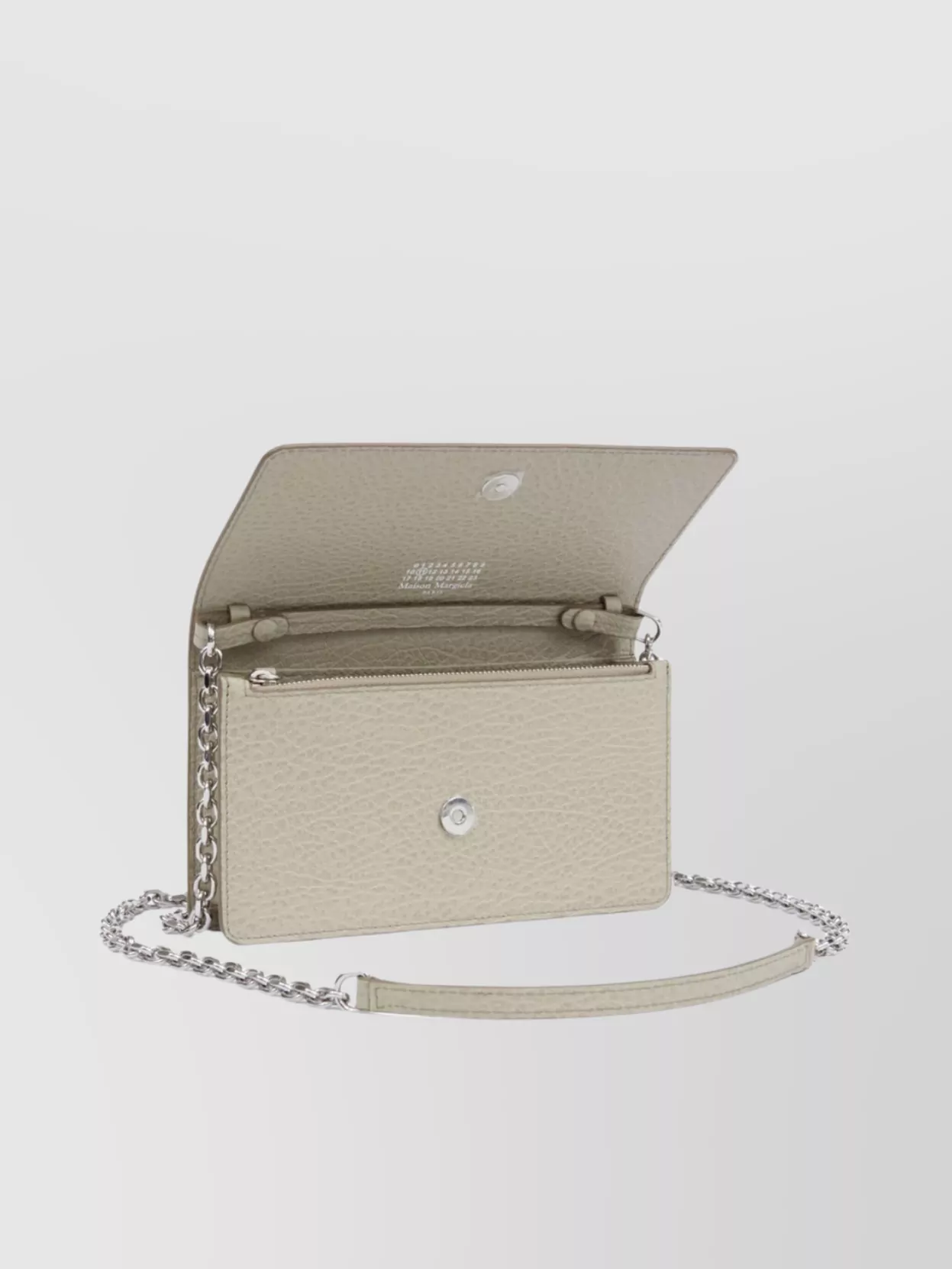 Maison Margiela Leather Textured Wallet Chain Strap