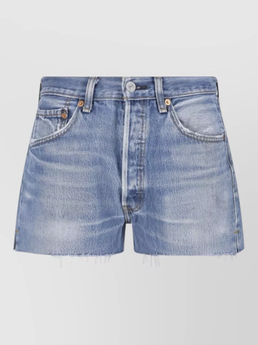 Re/Done Straight Denim Short Shorts